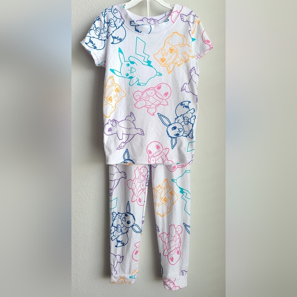 Pokémon - Girl's Bright Pastel Multi  Colored Pajama Set, Sz 10